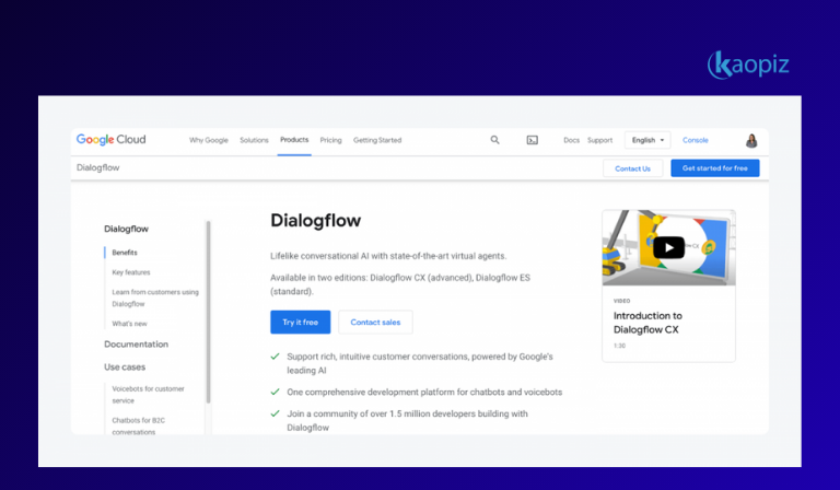 DialogFlow – AI chatbot