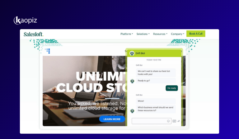 Drift is one of the best AI chatbots for business