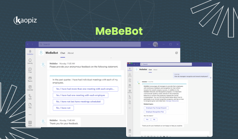 MeBeBot: AI chatbot example