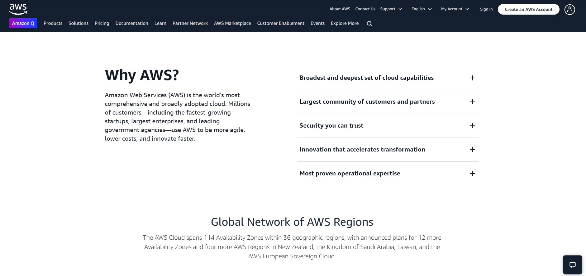 Public cloud provider: Amazon Web Services (AWS)
