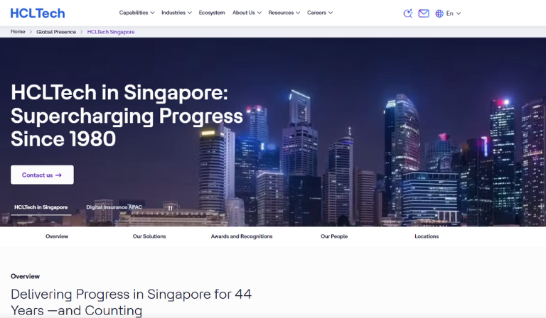 HCLTech Singapore is an IT Services Provider