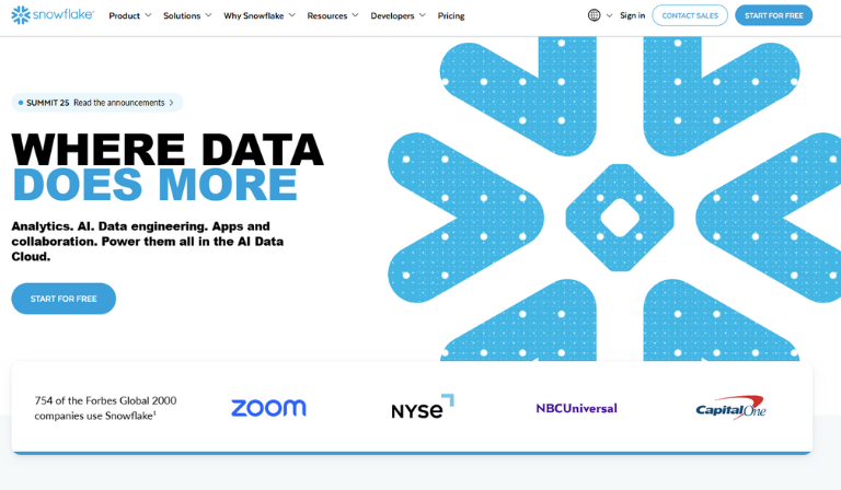 Top data warehouse solution: Snowflake