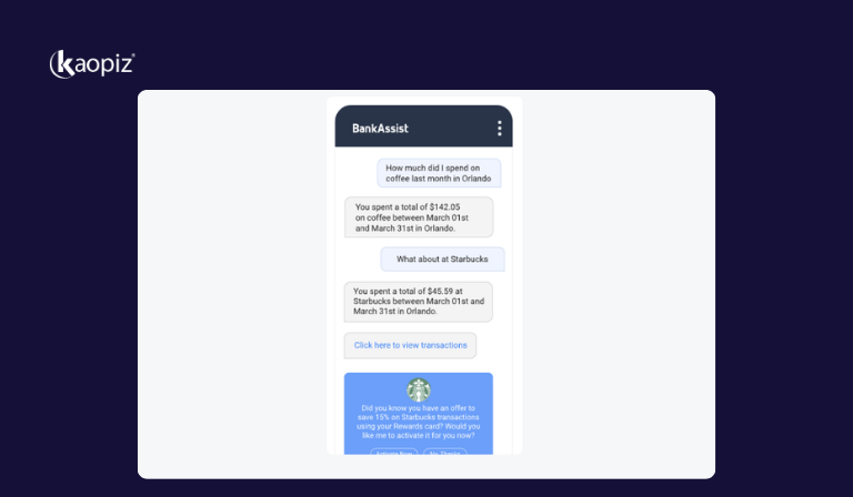Kore.ai chatbot for finance