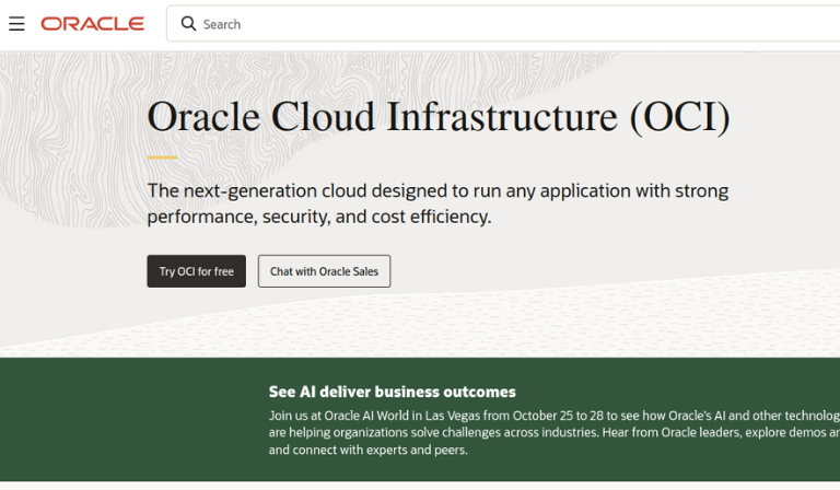 Top Cloud Service Provider: Oracle Cloud Infrastructure (OCI)