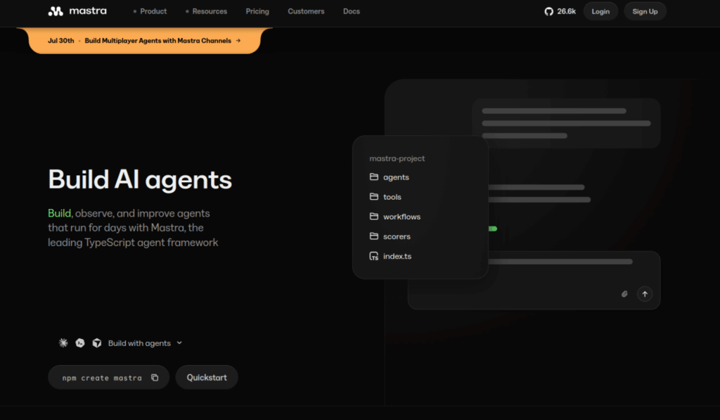 AI Agent development framework: Mastra