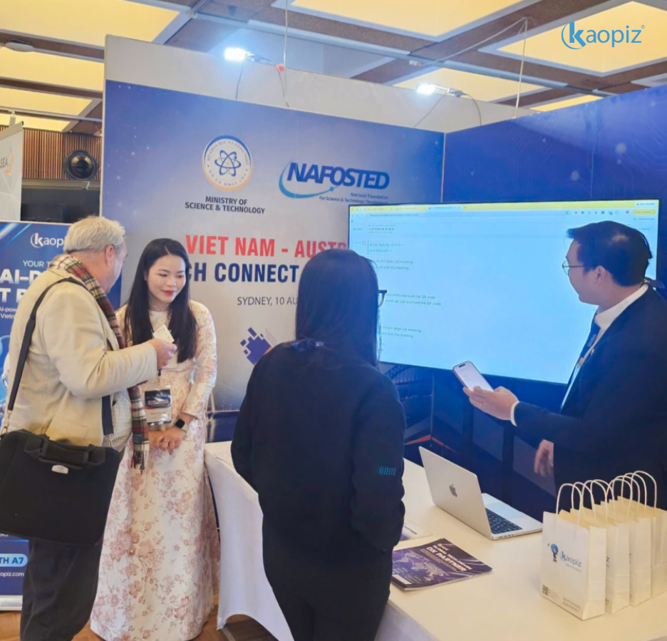Kaopiz booth at Vietnam–Australia Tech Connect 2026 exhibition at UTS