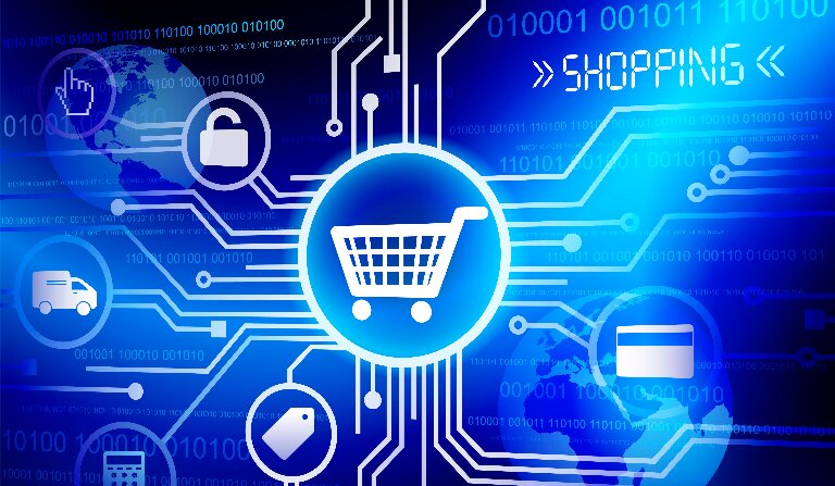 最新リテールテックのイメージ（デジタルサイネージ・AI・IoT活用）